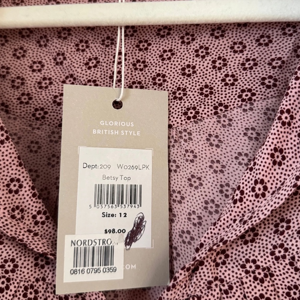 Boden Floral Pink Ruffle Blouse - Picture 2 of 3